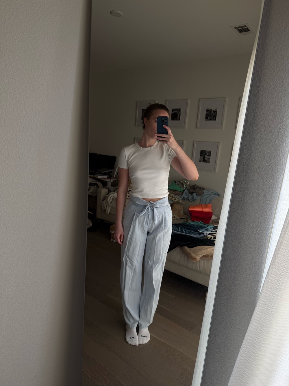 ZARA fold over waist lightweight pants